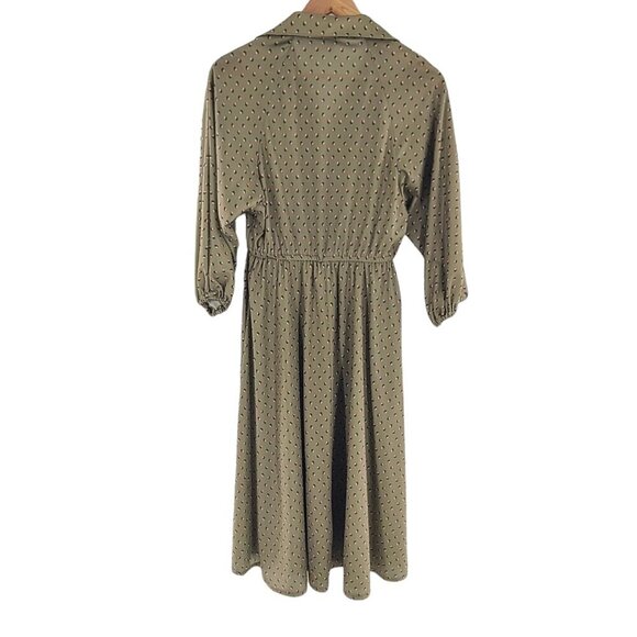 VINTAGE 1975S/1980S NOVELTY PRINT DRESS single stitch Union Made Half Button - Picture 6 of 7